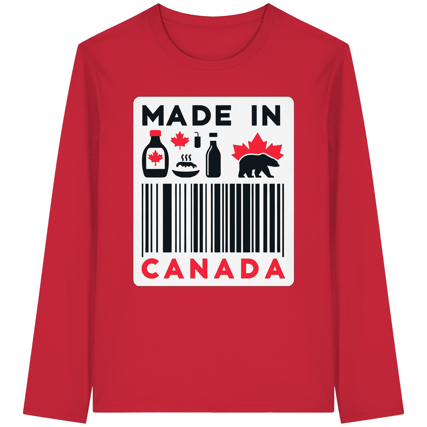 “Made in Canada” Unisex Long Sleeve Tee – Minimalist, Playful, and Proud