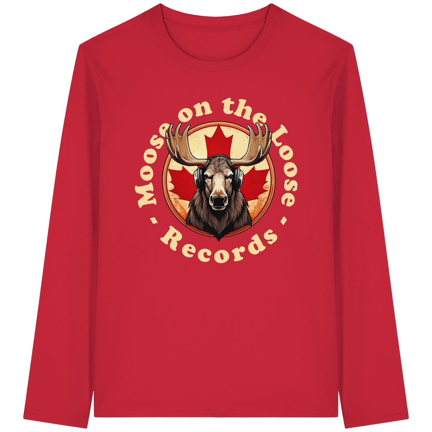 “Moose on the Loose Records” Long Sleeve Tee – Classic Style with a Canadian Rhythm
