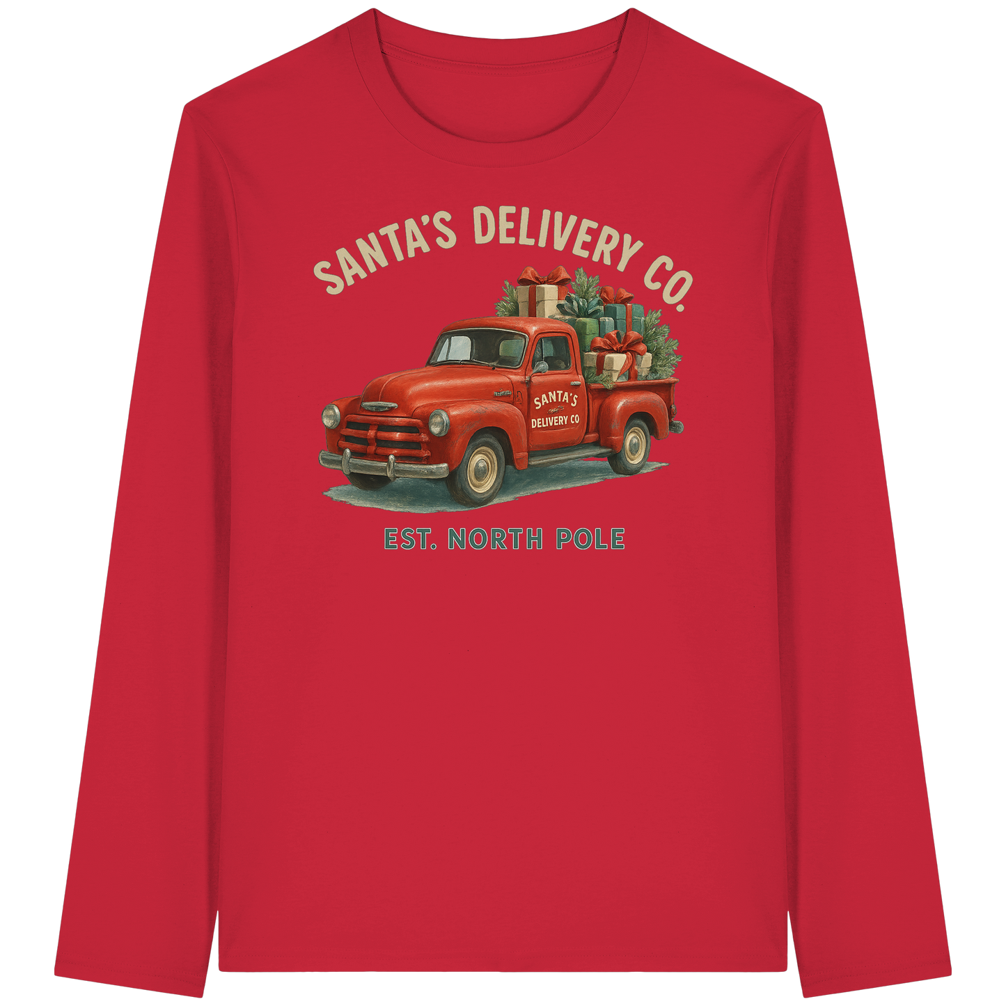 Santa’s Delivery Truck Long Sleeve | Vintage Christmas Shirt | Premium Cotton Top