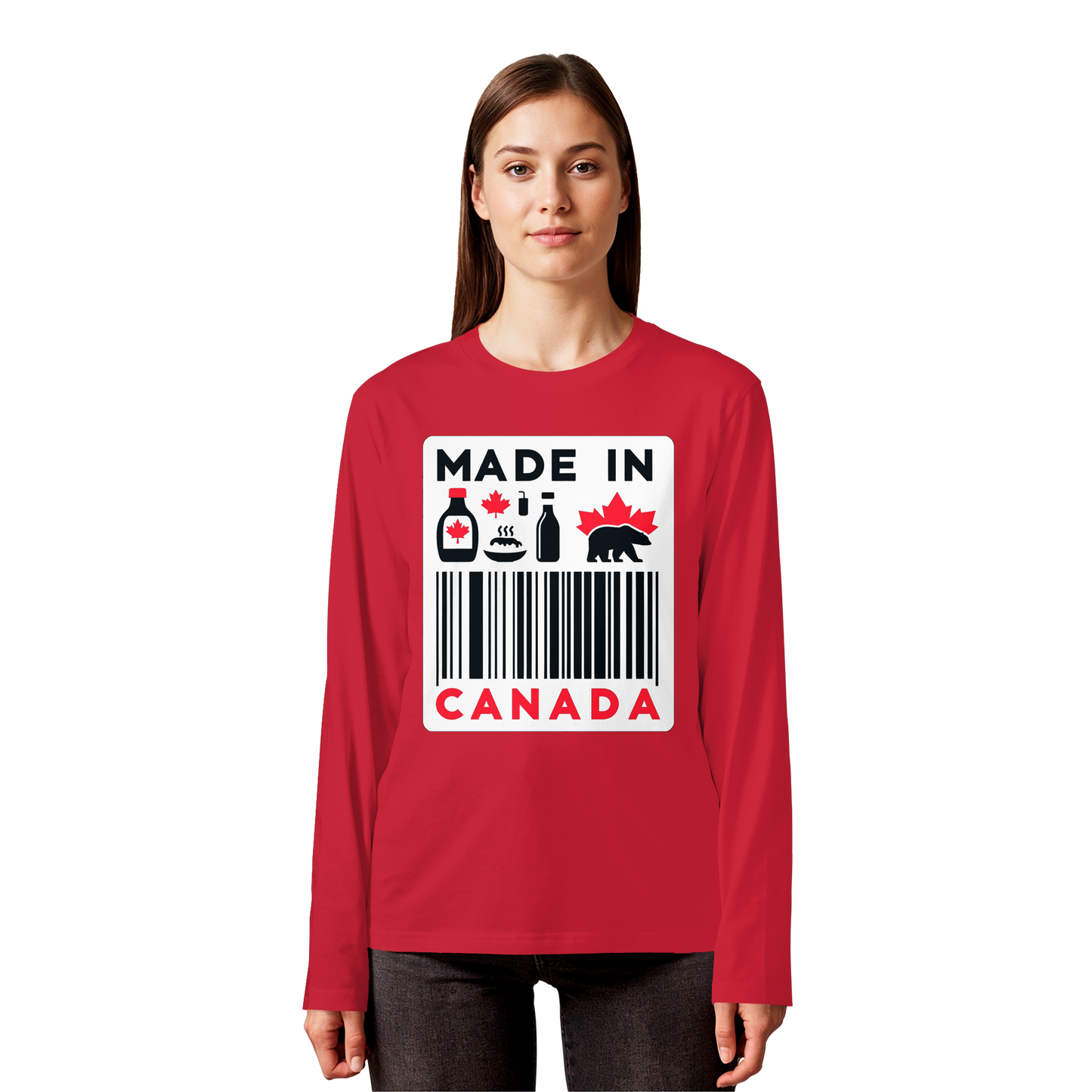 “Made in Canada” Unisex Long Sleeve Tee – Minimalist, Playful, and Proud