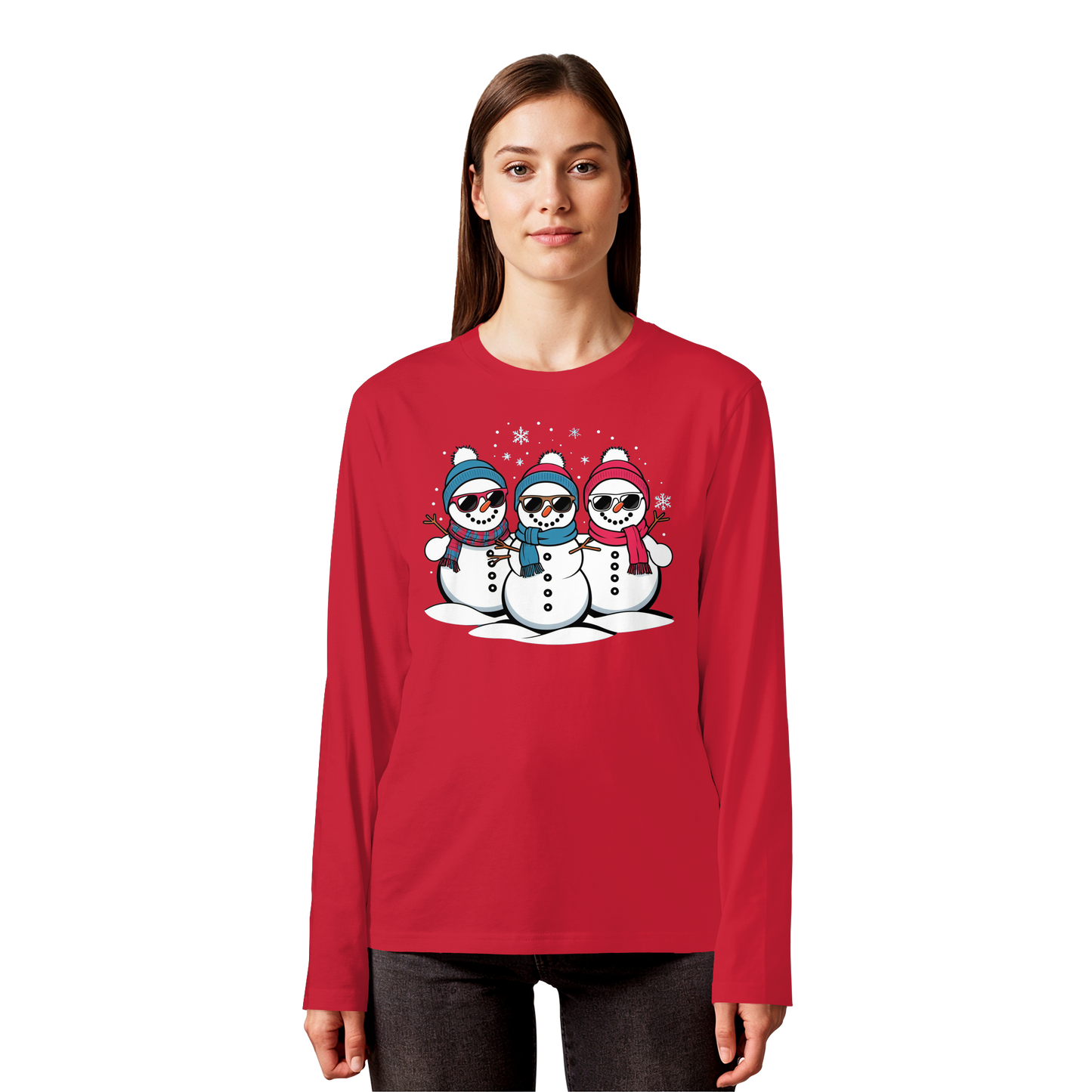 Cool Snow Squad Long Sleeve | Snowman Holiday Shirt | Premium Cotton Tee