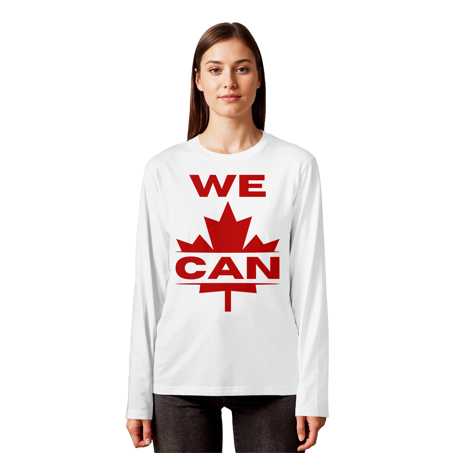 “WE CAN” with Maple Leaf Unisex Long Sleeve Tee – Perfect for Casual Days