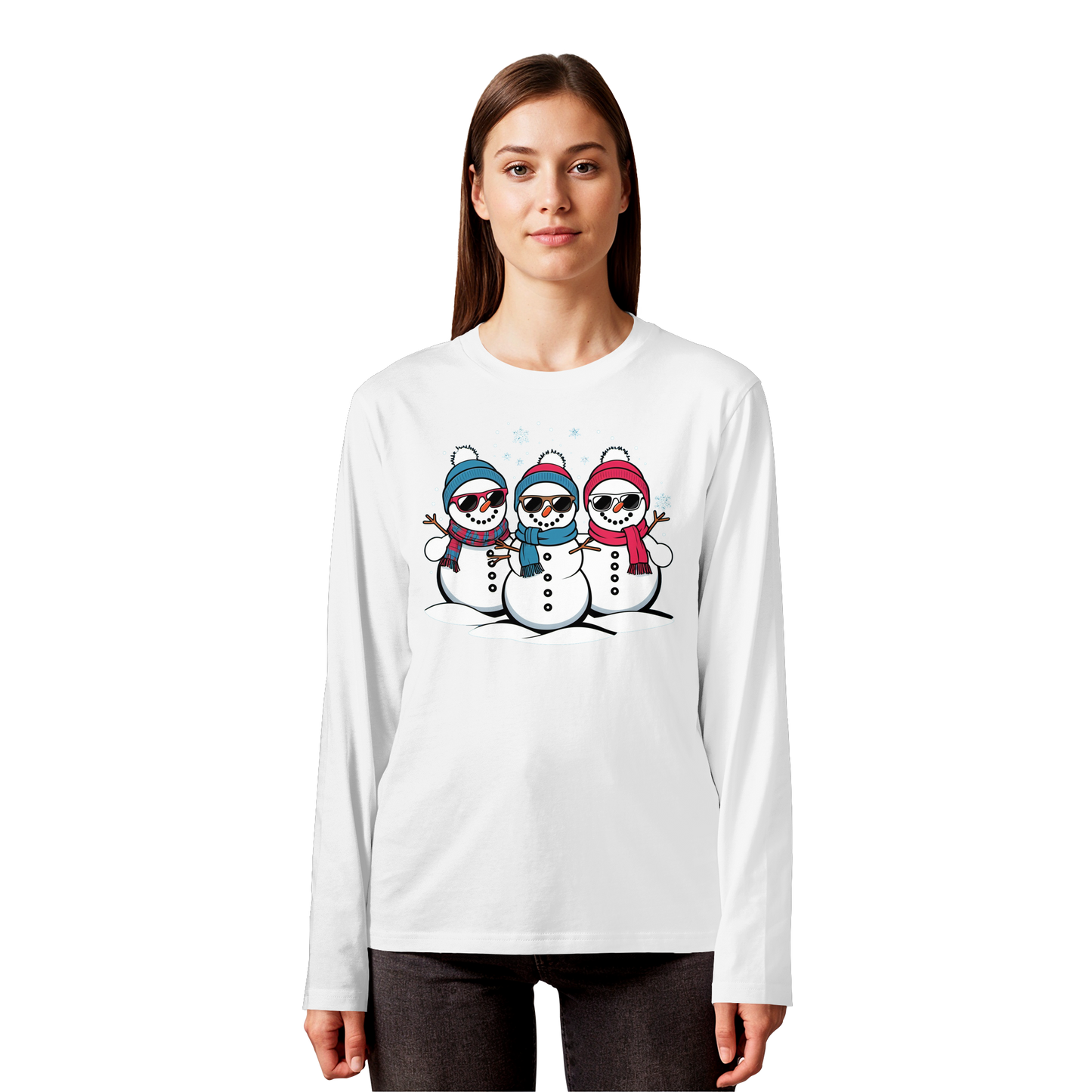 Cool Snow Squad Long Sleeve | Snowman Holiday Shirt | Premium Cotton Tee
