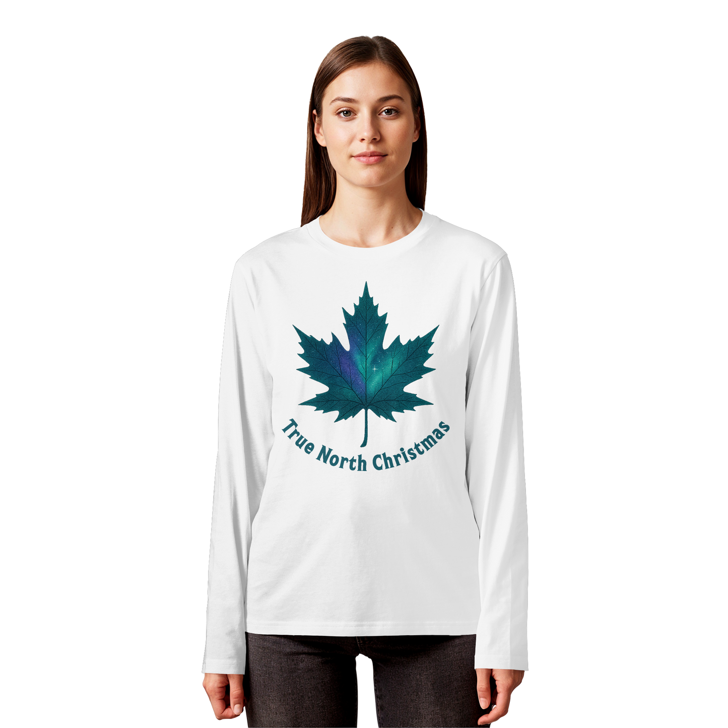 True North Christmas Long Sleeve | Maple Leaf Holiday Shirt | Premium Cotton Tee