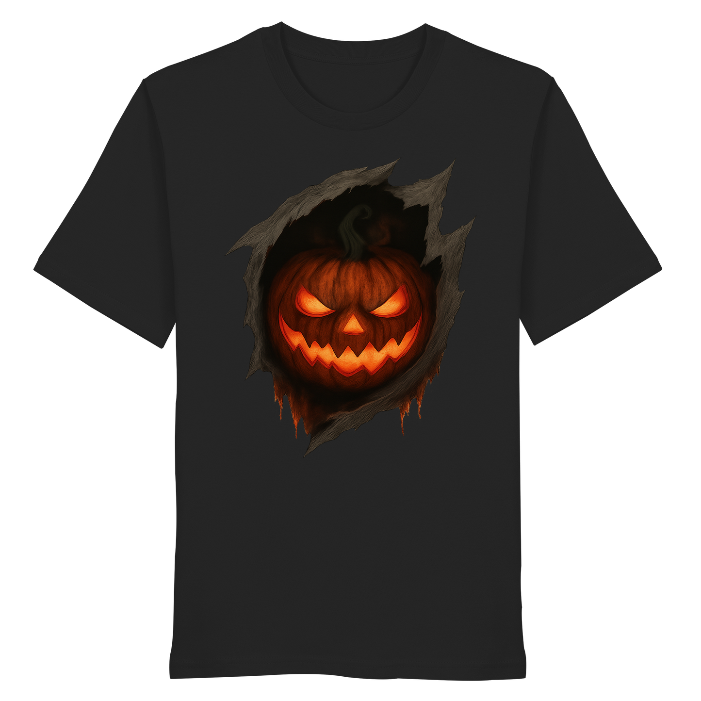Pumpkin Core – Halloween Tee | Fiery Pumpkin Heart Design