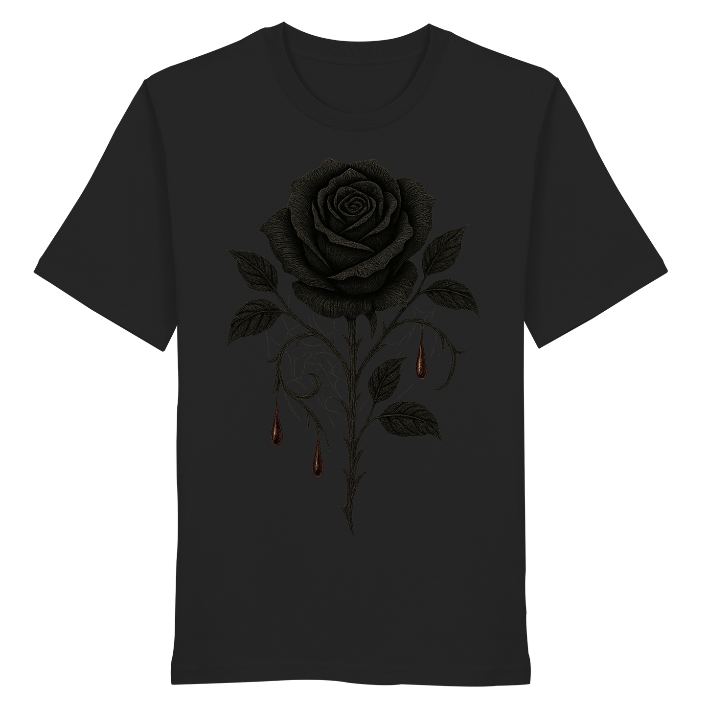 Dark Rose – Gothic Halloween Tee | Elegant Black Rose Design