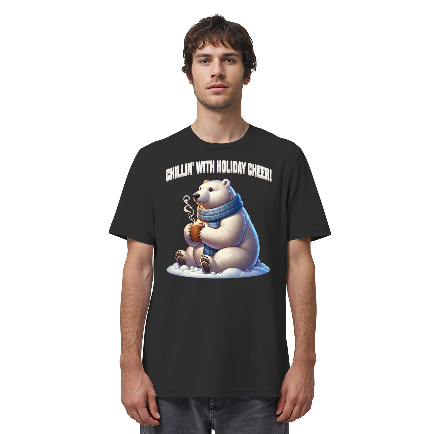 Chillin’ With Holiday Cheer | Polar Bear Christmas Tee | Cozy Holiday Shirt – Premium Cotton