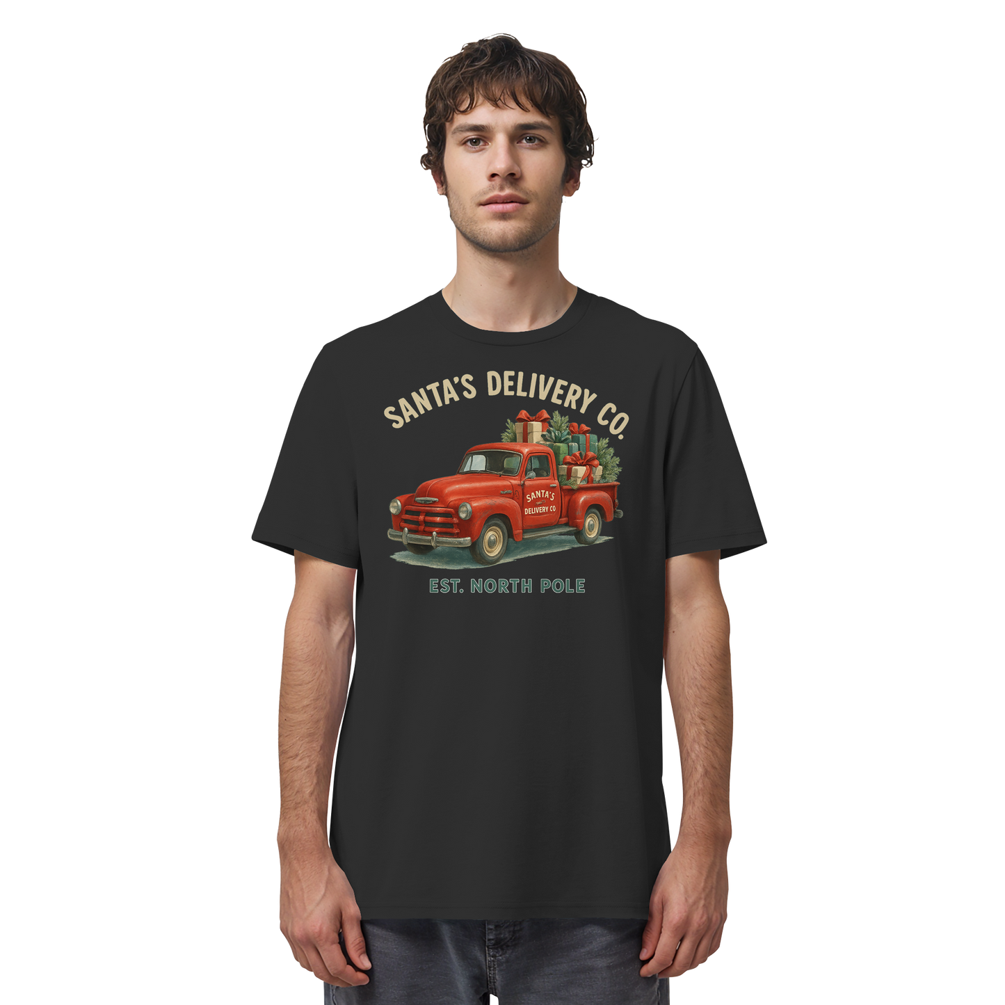 Santa’s Delivery Truck | Vintage Christmas Shirt | Red Truck Holiday Tee –Premium Cotton Gift