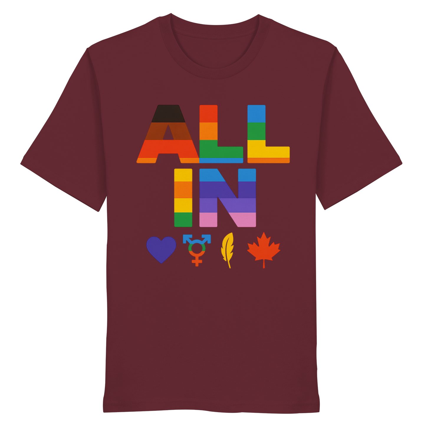 ALL IN Heart. Voice. Pride. - Premium Unisex T-Shirt - Bold Pride Statement for Everyone
