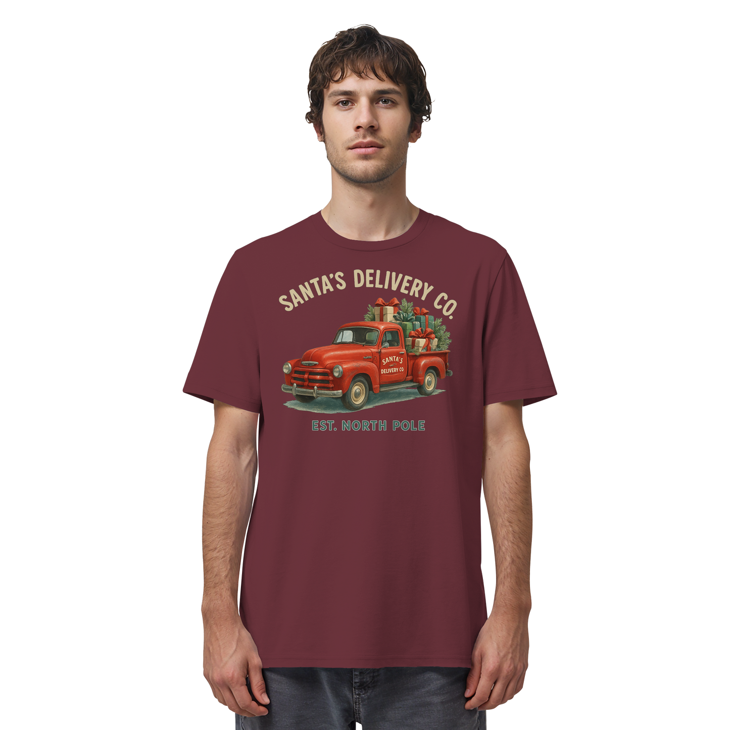 Santa’s Delivery Truck | Vintage Christmas Shirt | Red Truck Holiday Tee –Premium Cotton Gift