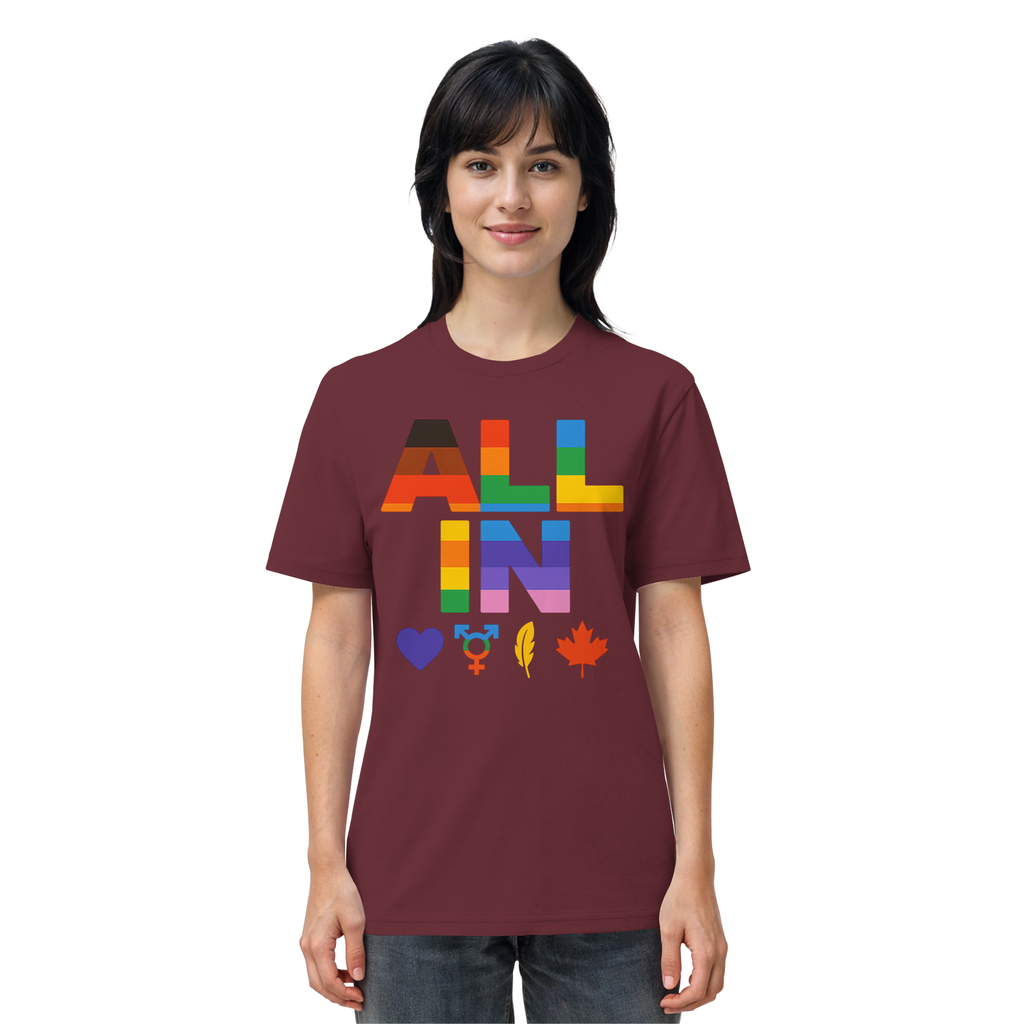 ALL IN Heart. Voice. Pride. - Premium Unisex T-Shirt - Bold Pride Statement for Everyone