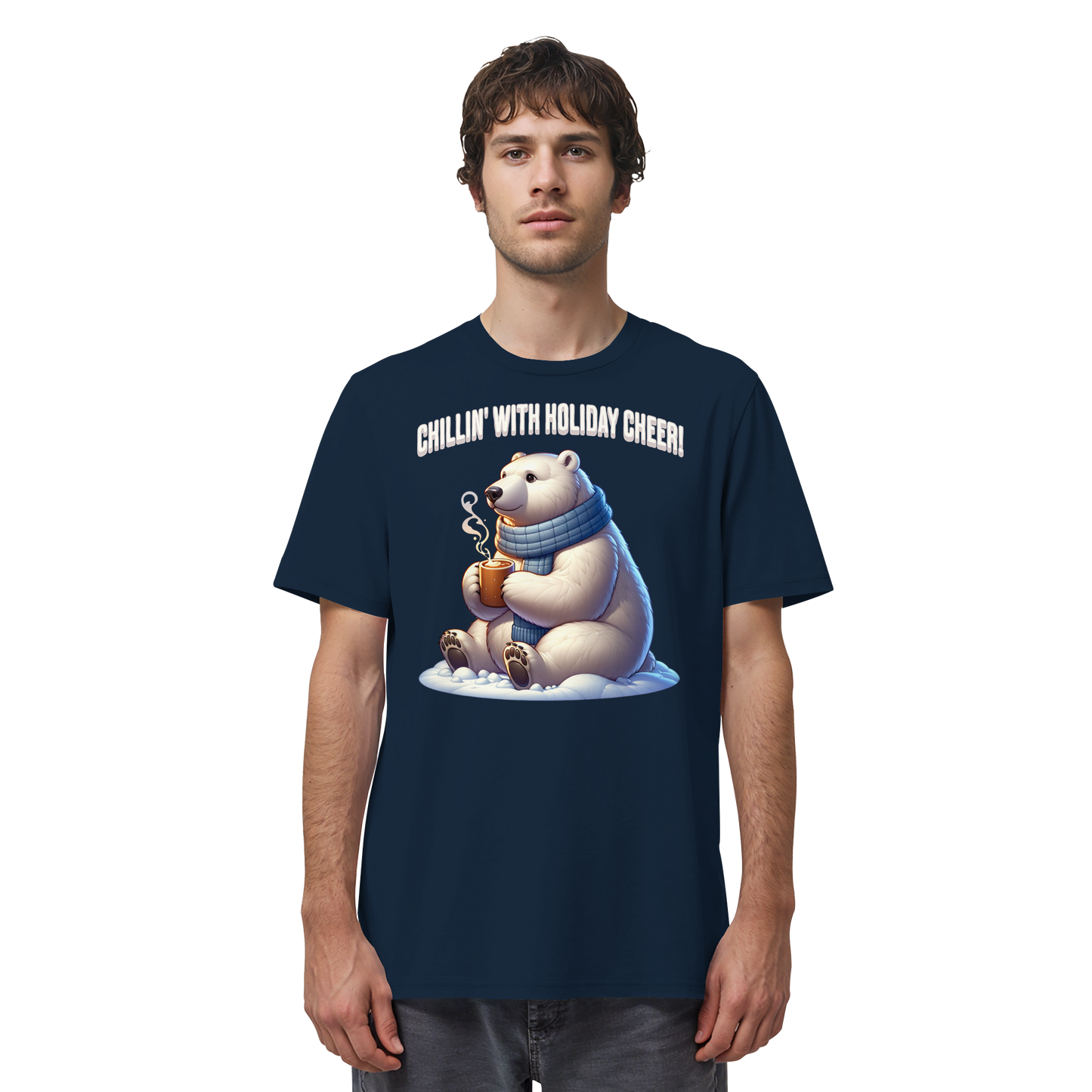 Chillin’ With Holiday Cheer | Polar Bear Christmas Tee | Cozy Holiday Shirt – Premium Cotton
