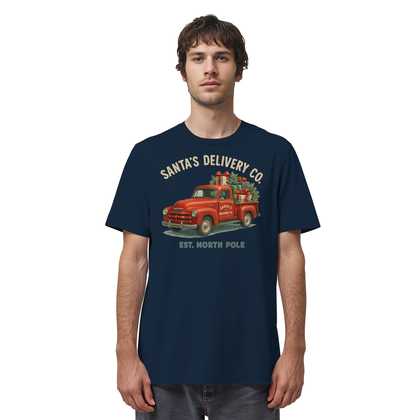 Santa’s Delivery Truck | Vintage Christmas Shirt | Red Truck Holiday Tee –Premium Cotton Gift