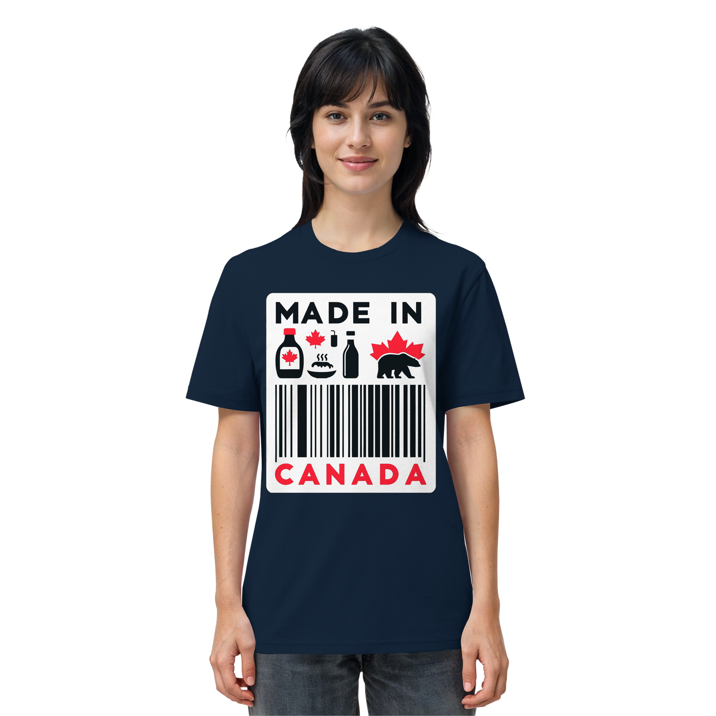 "Made in Canada" product label Design Unisex Short Sleeve Tee – Minimalist, Playful, and Proud