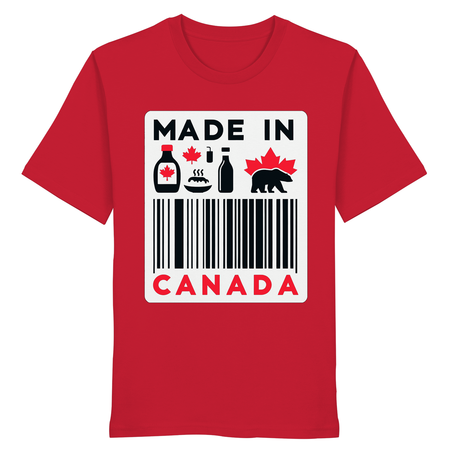 "Made in Canada" product label Design Unisex Short Sleeve Tee – Minimalist, Playful, and Proud