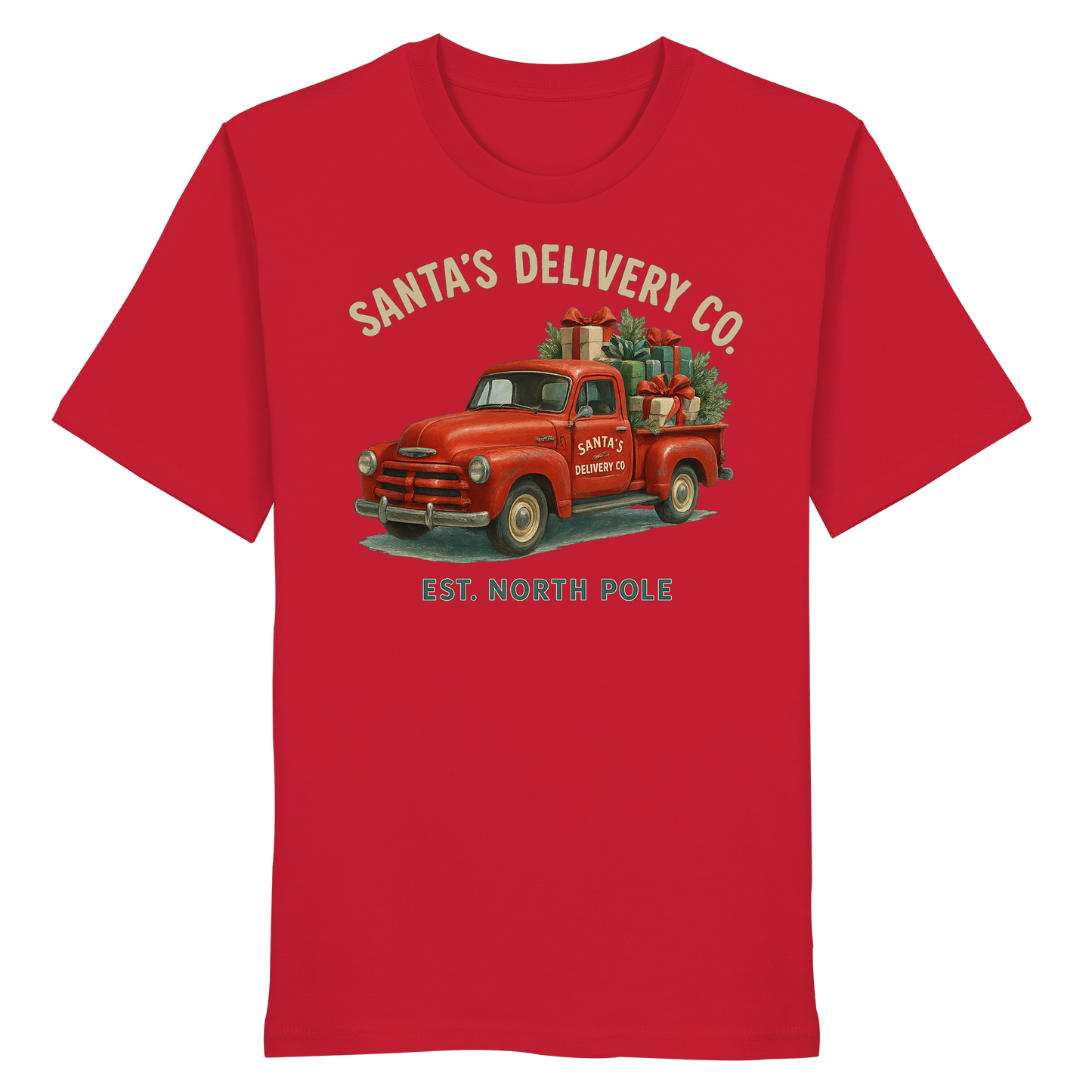 Santa’s Delivery Truck | Vintage Christmas Shirt | Red Truck Holiday Tee –Premium Cotton Gift