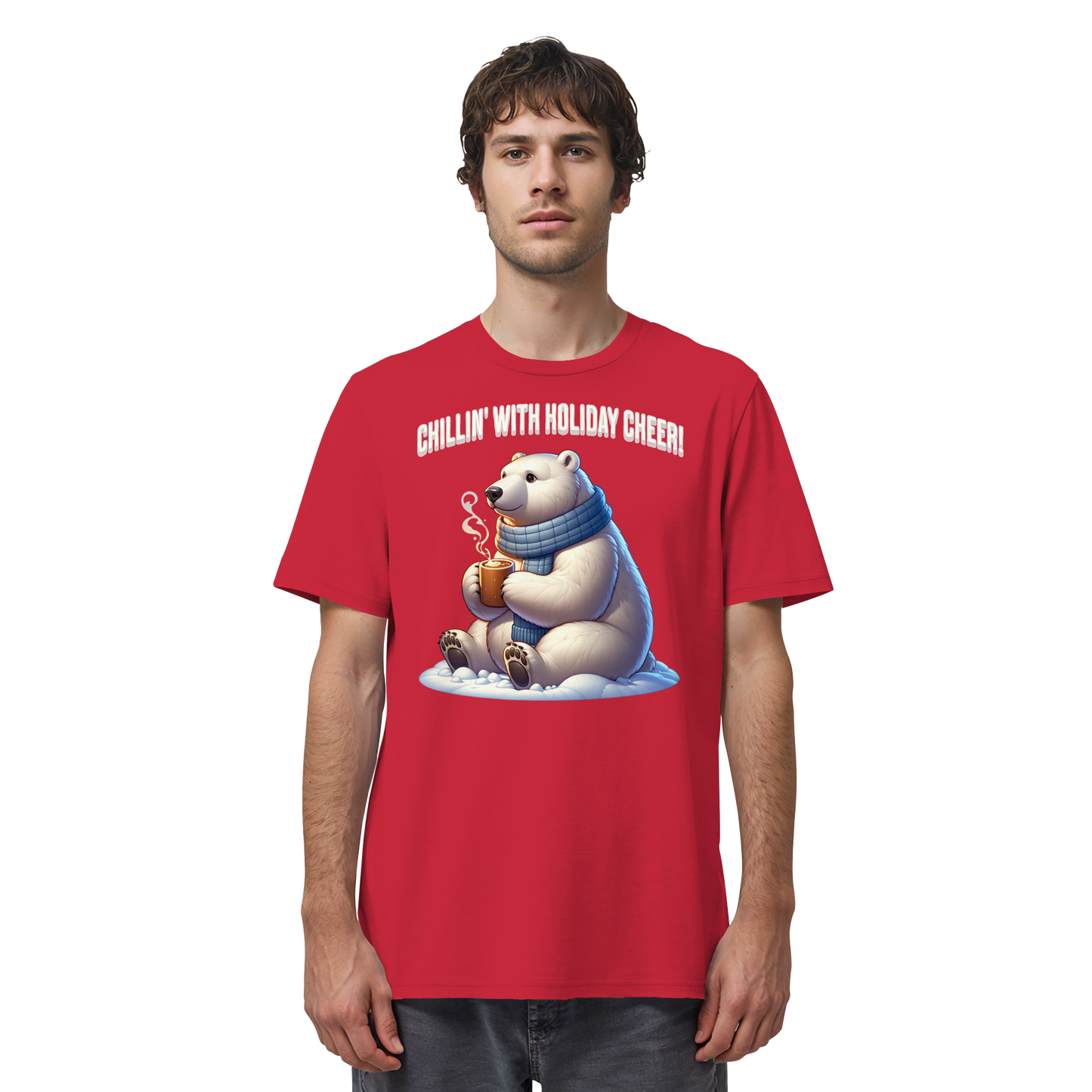 Chillin’ With Holiday Cheer | Polar Bear Christmas Tee | Cozy Holiday Shirt – Premium Cotton