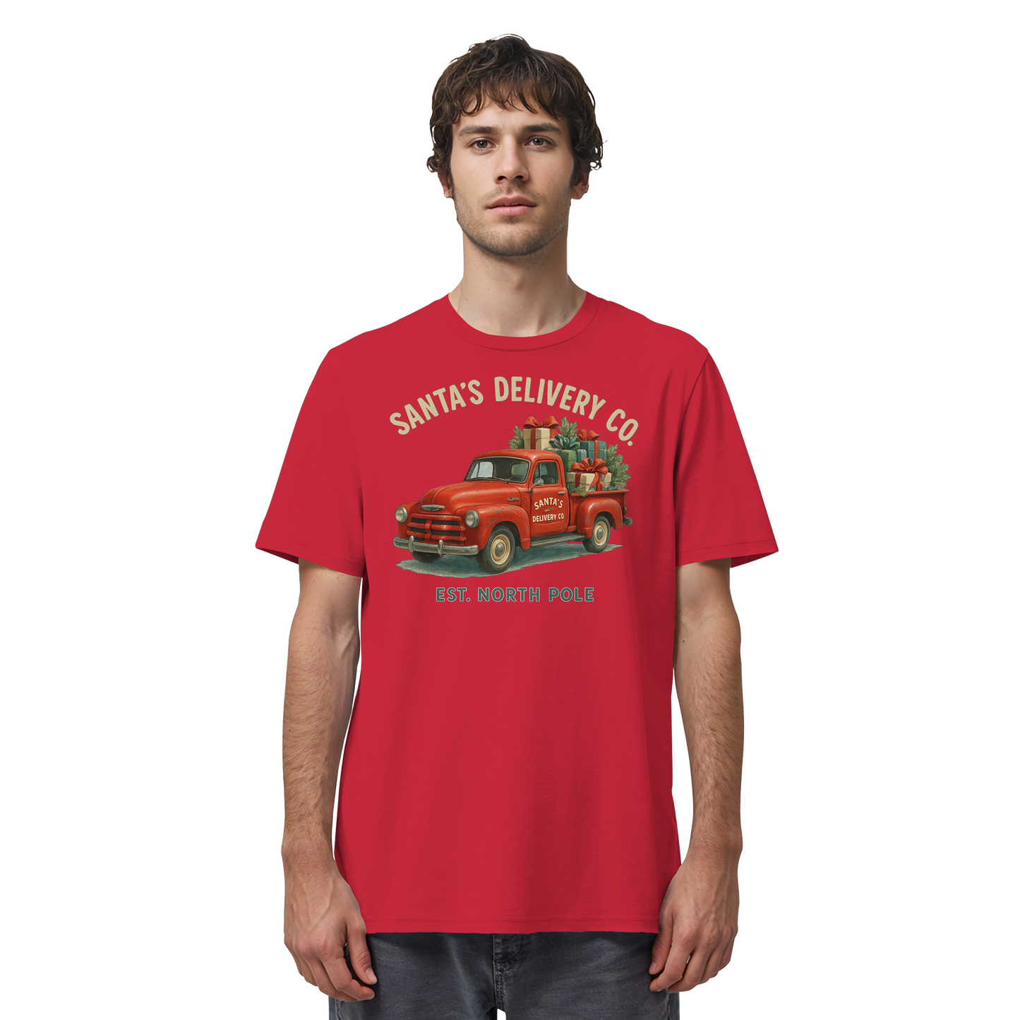 Santa’s Delivery Truck | Vintage Christmas Shirt | Red Truck Holiday Tee –Premium Cotton Gift