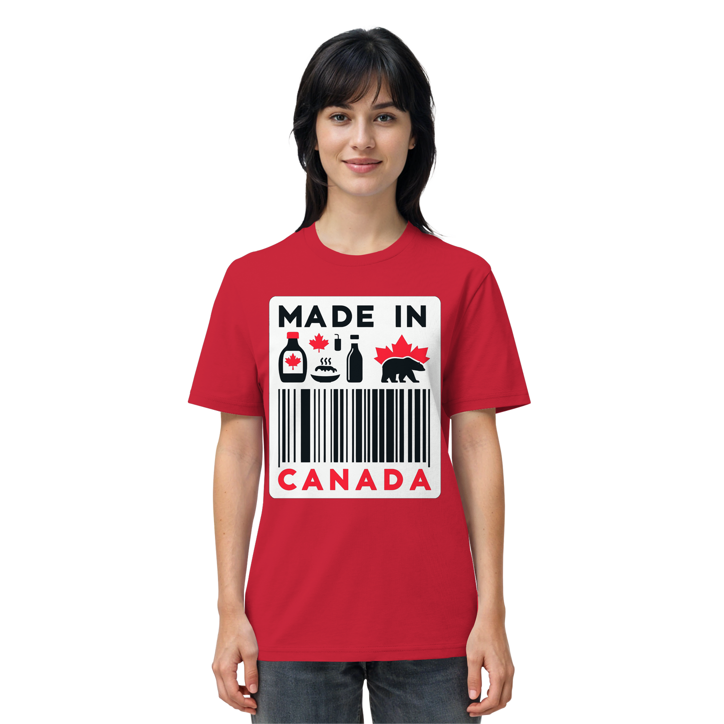 "Made in Canada" product label Design Unisex Short Sleeve Tee – Minimalist, Playful, and Proud