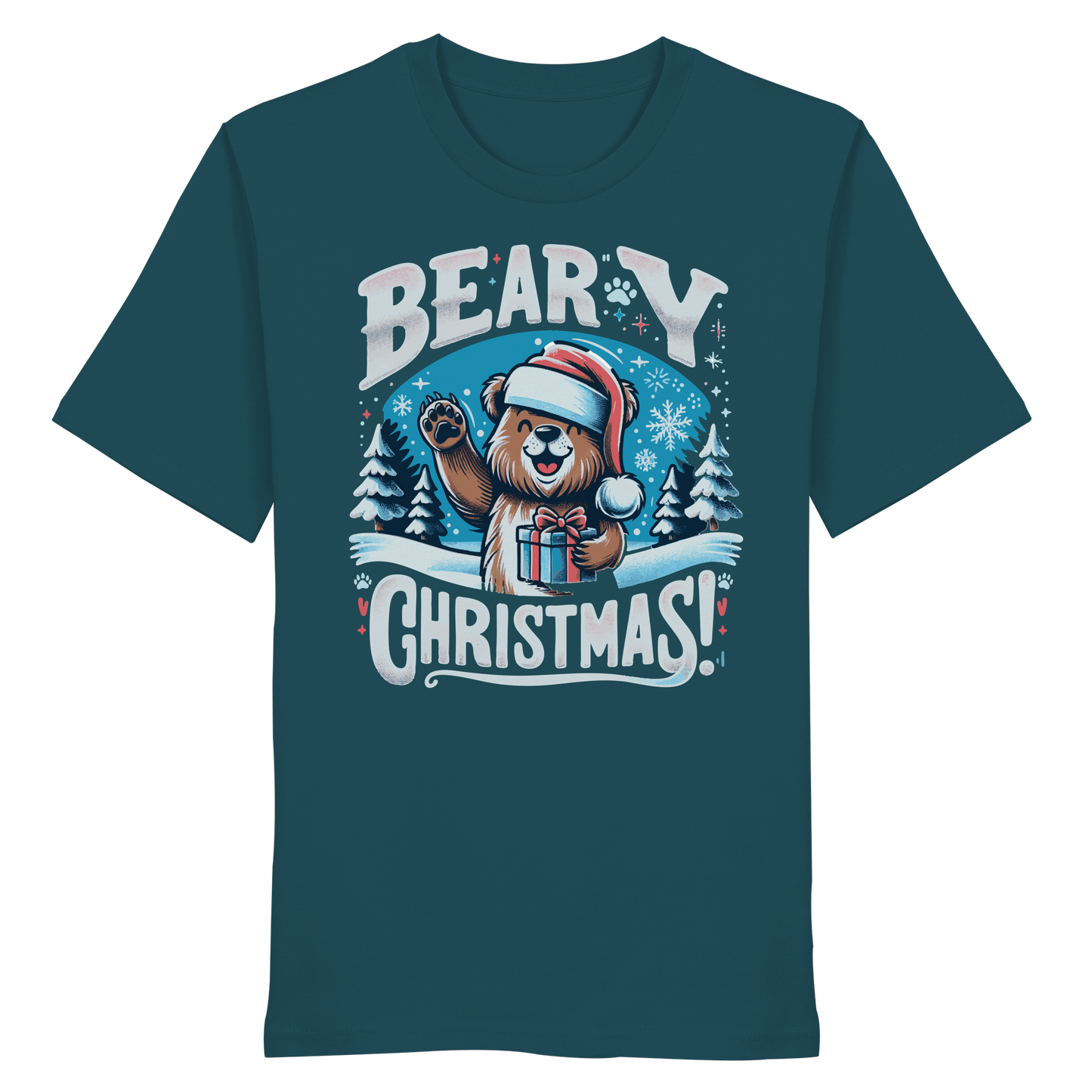 Beary Christmas | Funny Canadian Bear Christmas T-Shirt | Premium Cotton Holiday