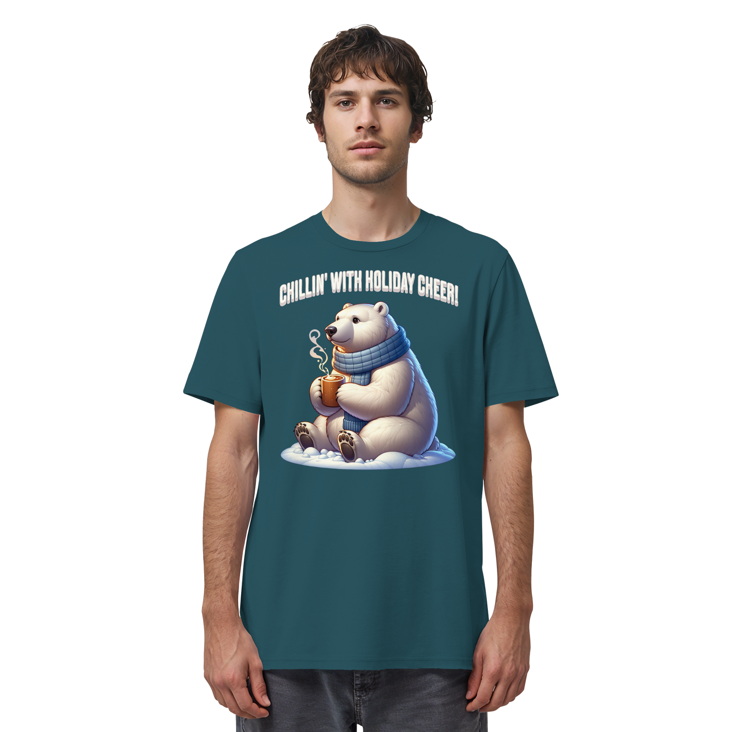 Chillin’ With Holiday Cheer | Polar Bear Christmas Tee | Cozy Holiday Shirt – Premium Cotton