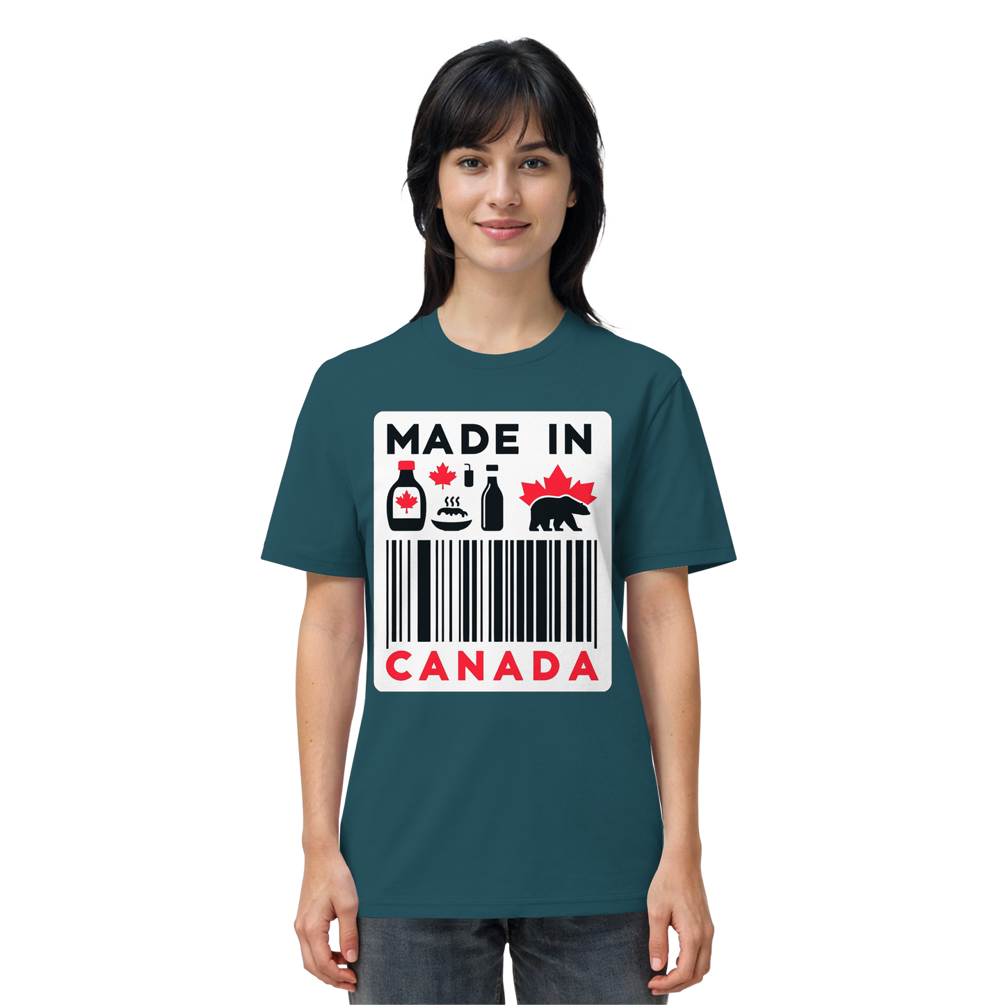 "Made in Canada" product label Design Unisex Short Sleeve Tee – Minimalist, Playful, and Proud