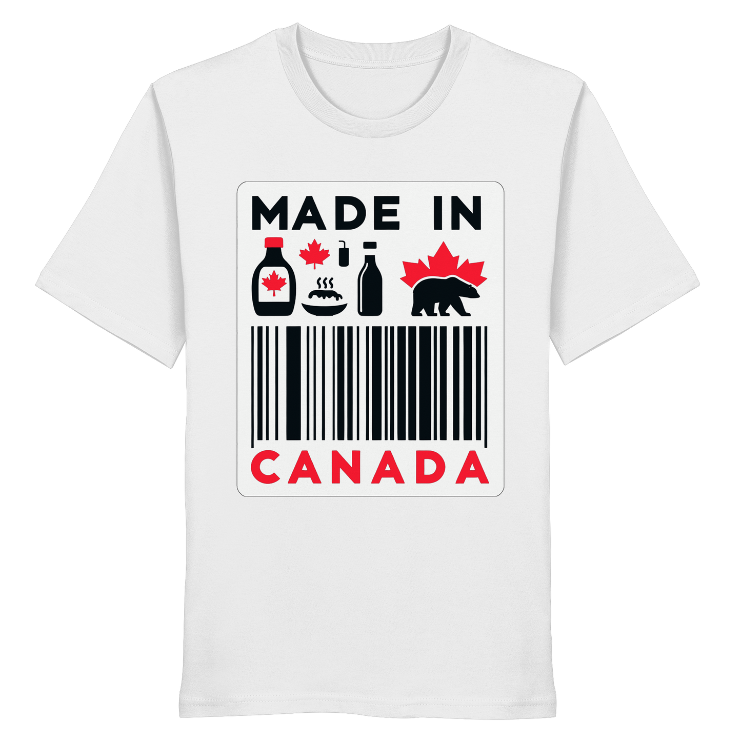"Made in Canada" product label Design Unisex Short Sleeve Tee – Minimalist, Playful, and Proud