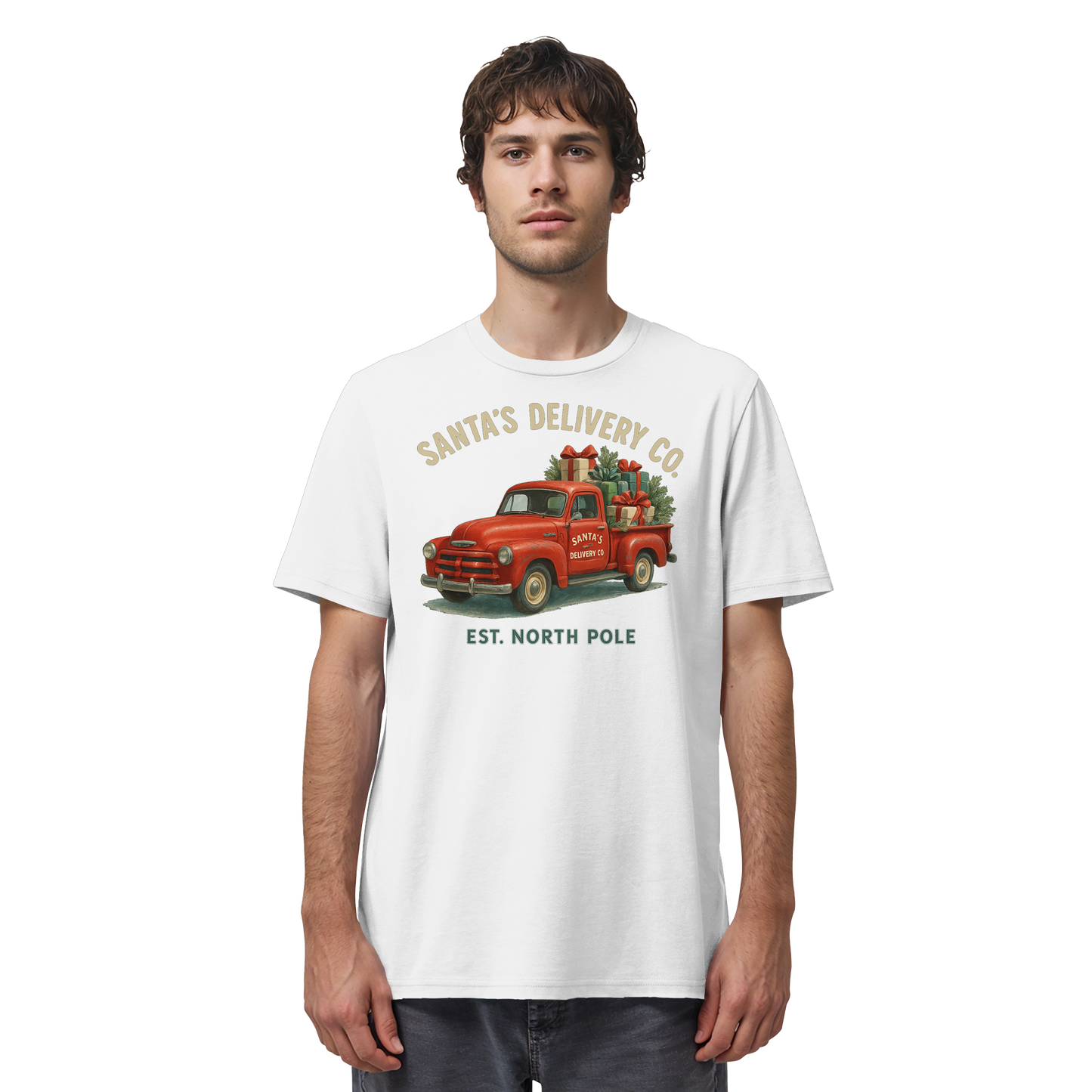 Santa’s Delivery Truck | Vintage Christmas Shirt | Red Truck Holiday Tee –Premium Cotton Gift