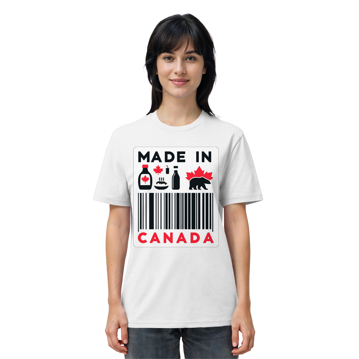 "Made in Canada" product label Design Unisex Short Sleeve Tee – Minimalist, Playful, and Proud