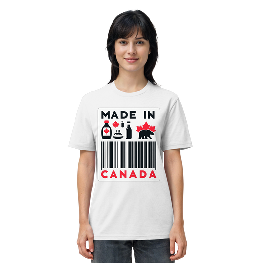 "Made in Canada" product label Design Unisex Short Sleeve Tee – Minimalist, Playful, and Proud