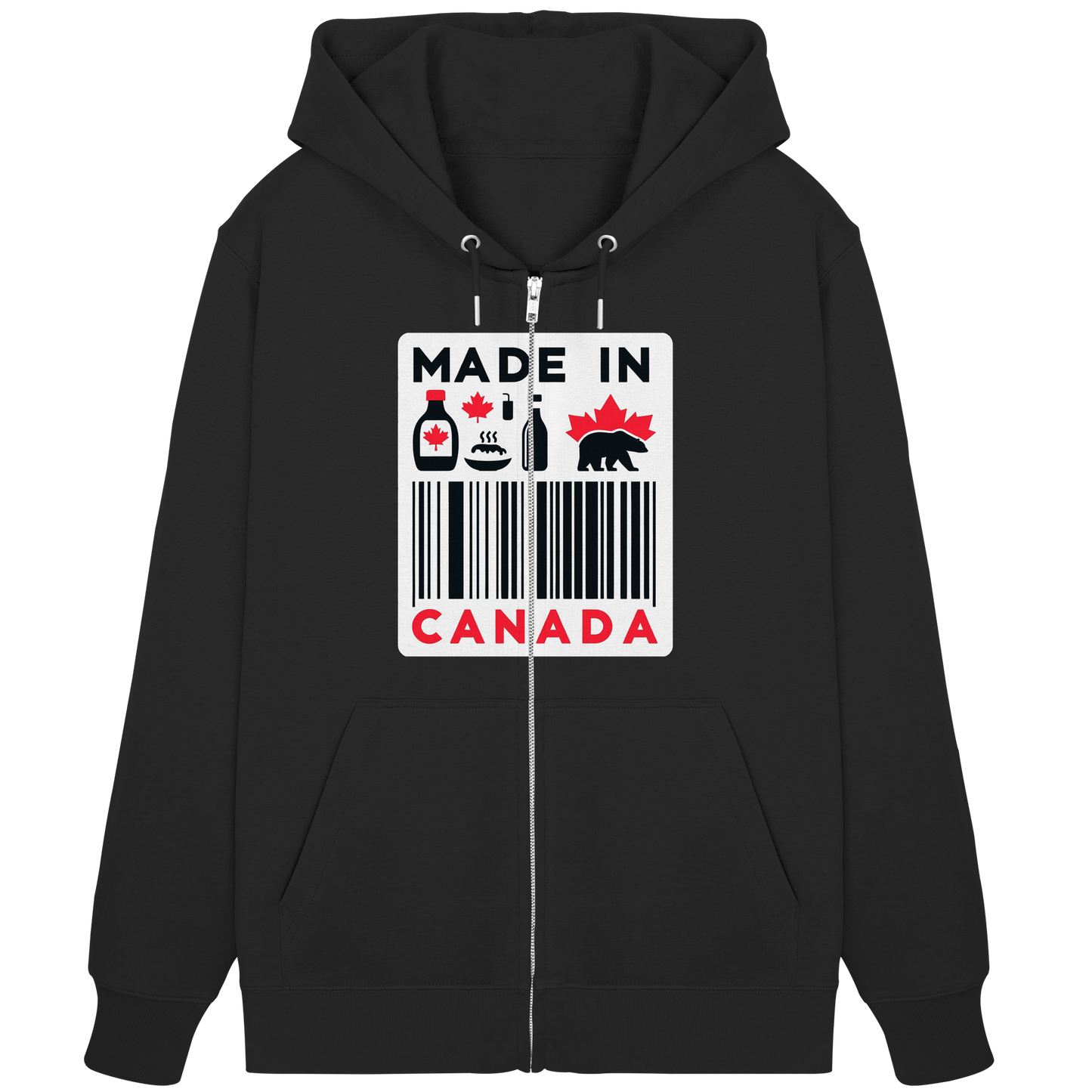 “Made in Canada” Unisex Zip Hoodie – Minimalist, Playful, and Proud