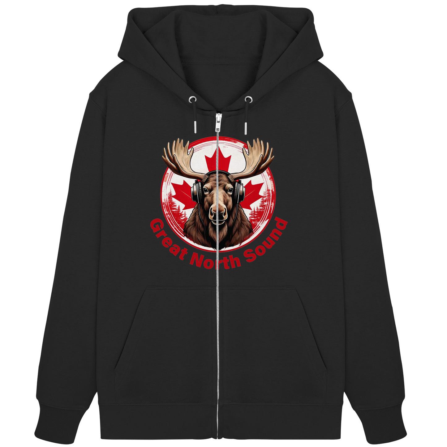"Great North Sound" Moose and Music Unisex Zip Hoodie