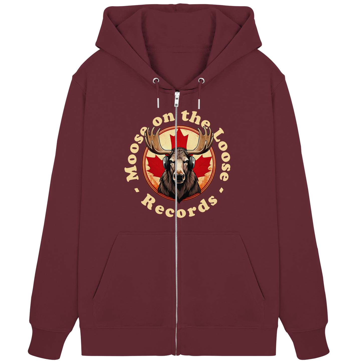 "Moose on the Loose Records" Unisex Zip Hoodie - Cozy and Stylish for Music Lovers
