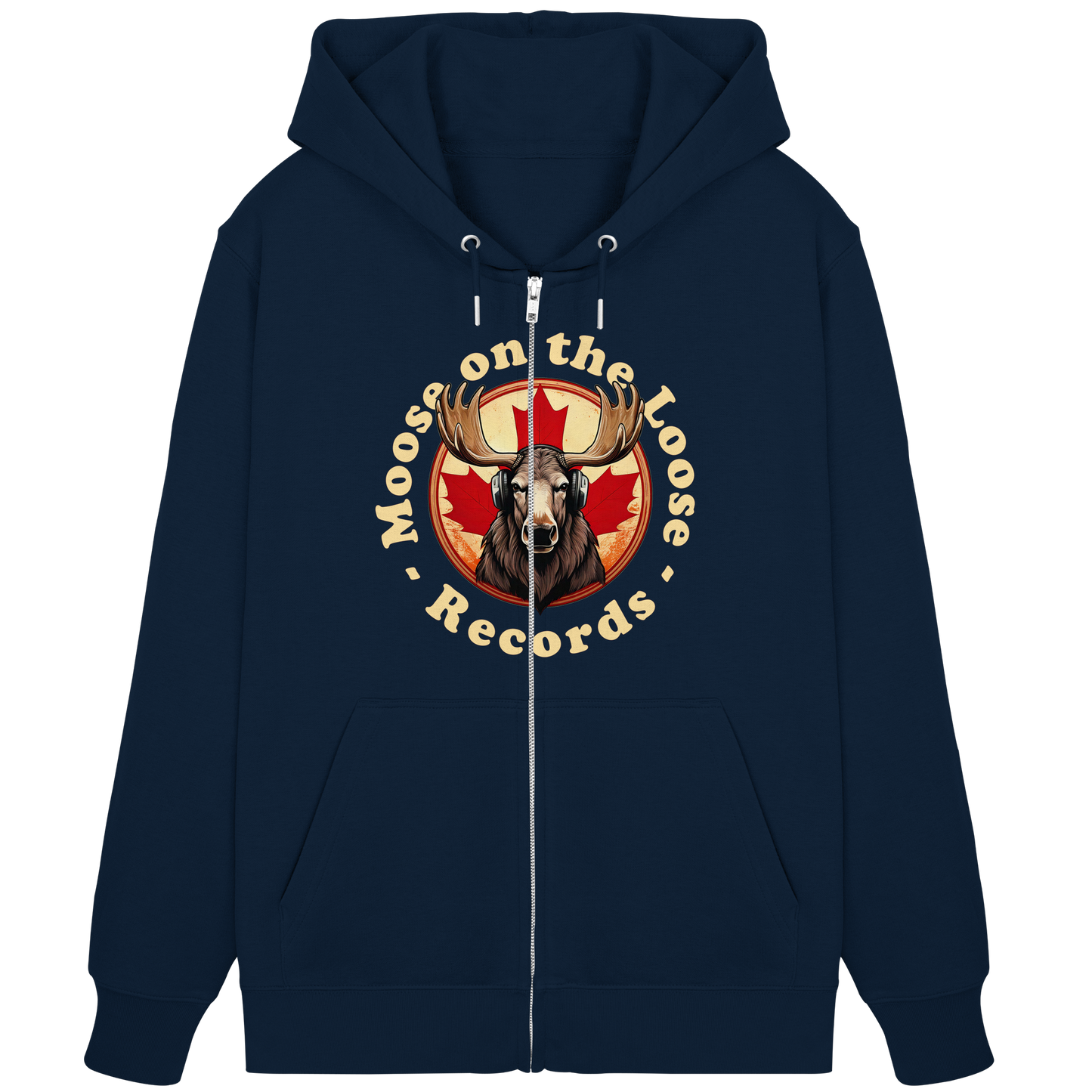 "Moose on the Loose Records" Unisex Zip Hoodie - Cozy and Stylish for Music Lovers