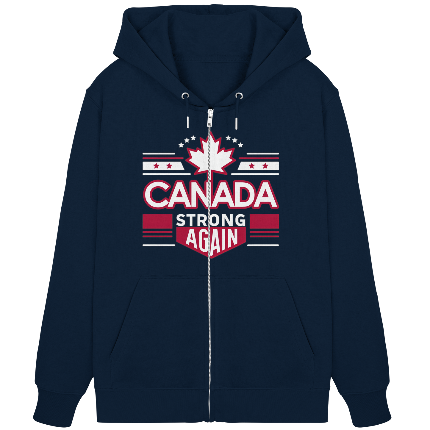 “Canada Strong Again” Unisex Zip Hoodie – Wear Your Pride, Bold and Patriotic!