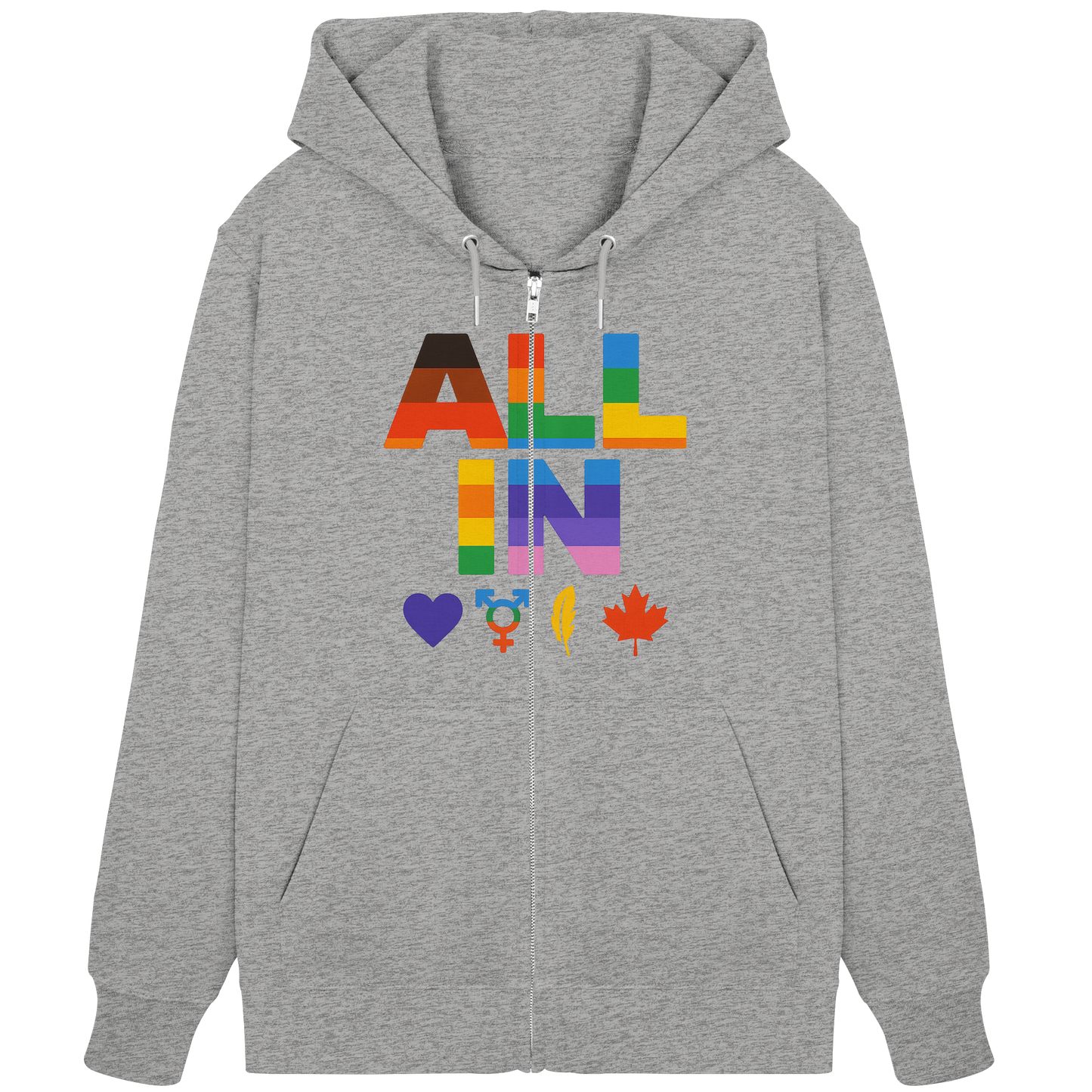 ALL IN Heart. Voice. Pride. - Soft Zip Hoodie for Cool Days