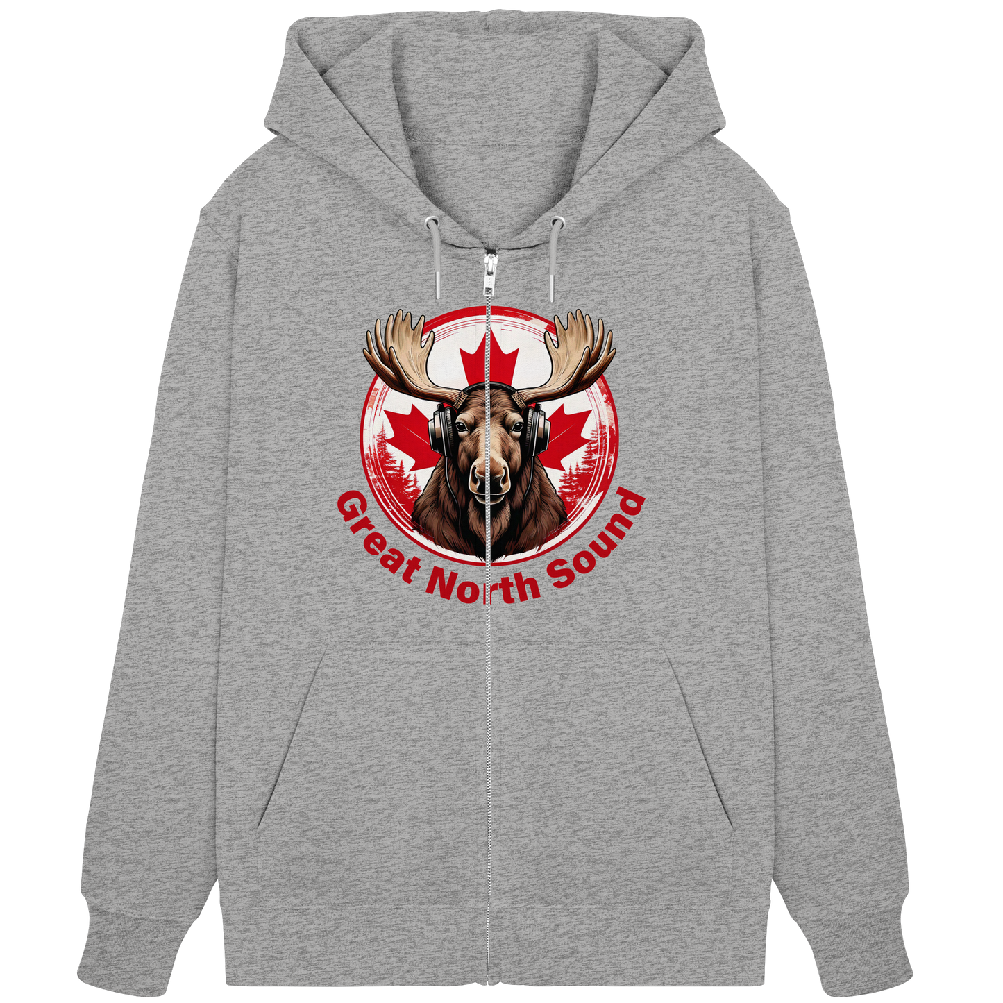 "Great North Sound" Moose and Music Unisex Zip Hoodie