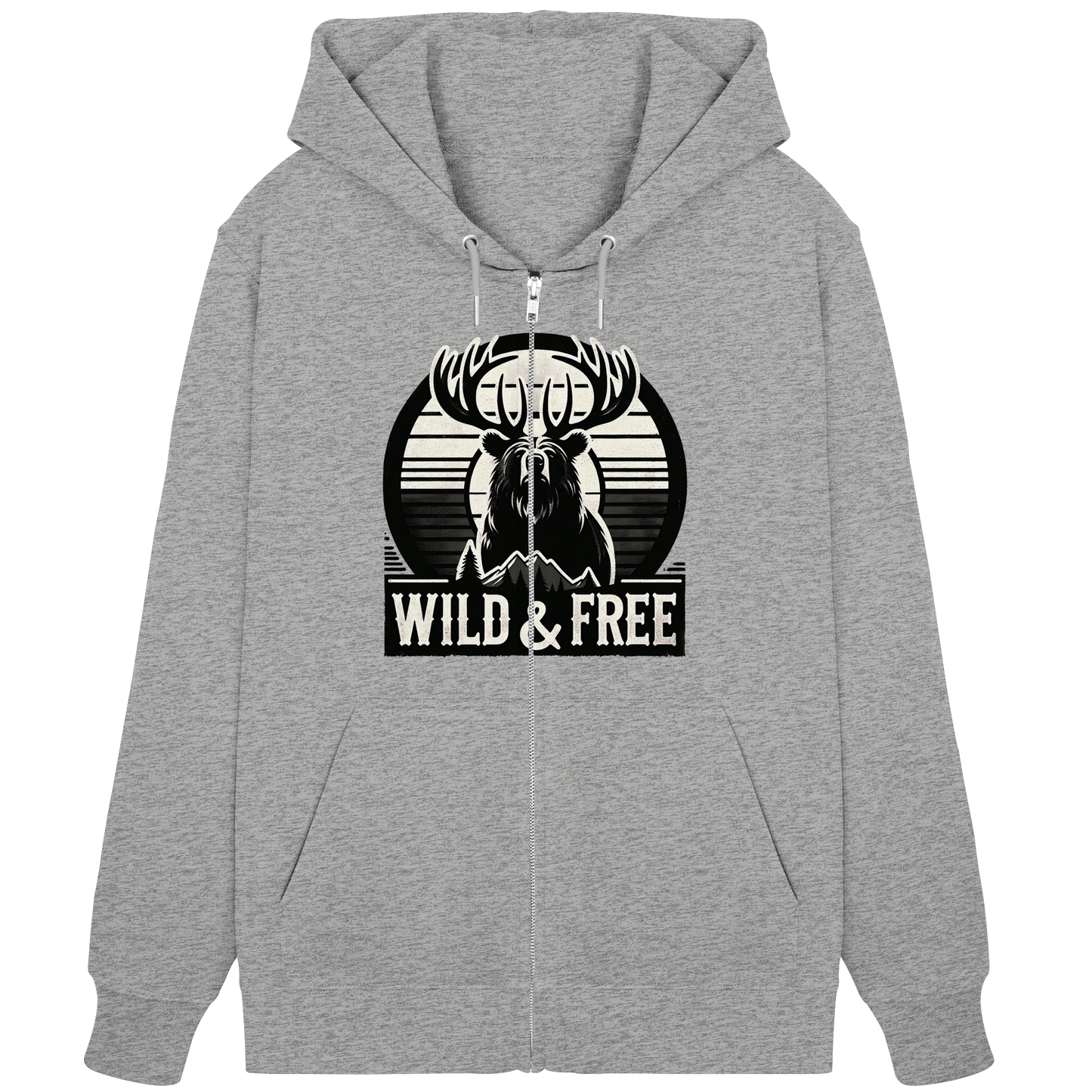 “Wild & Free” Unisex Zip Hoodie – Casual Style for Outdoors and Everyday Wear