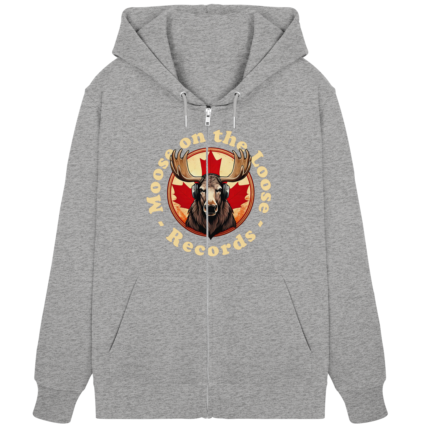 "Moose on the Loose Records" Unisex Zip Hoodie - Cozy and Stylish for Music Lovers