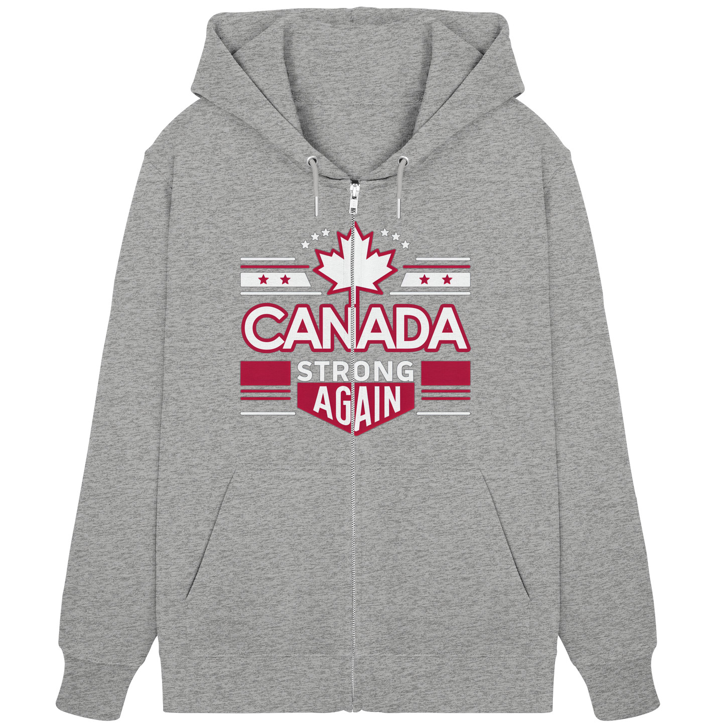 “Canada Strong Again” Unisex Zip Hoodie – Wear Your Pride, Bold and Patriotic!