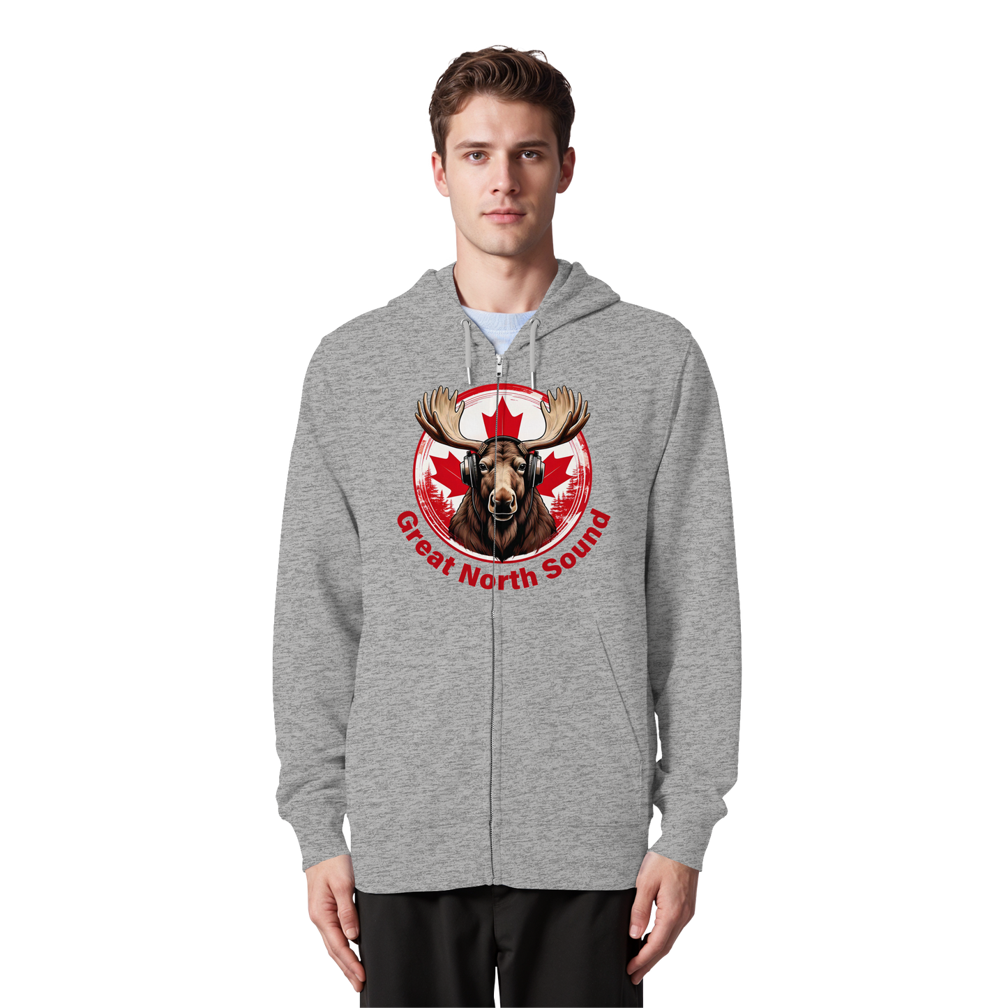 "Great North Sound" Moose and Music Unisex Zip Hoodie