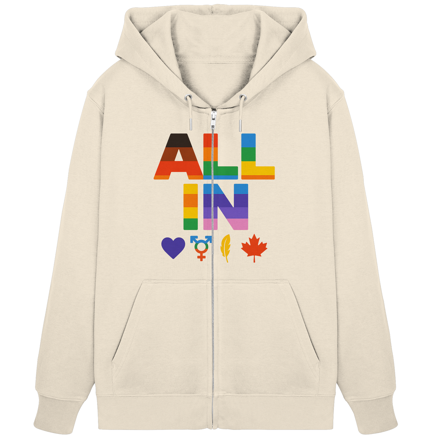 ALL IN Heart. Voice. Pride. - Soft Zip Hoodie for Cool Days
