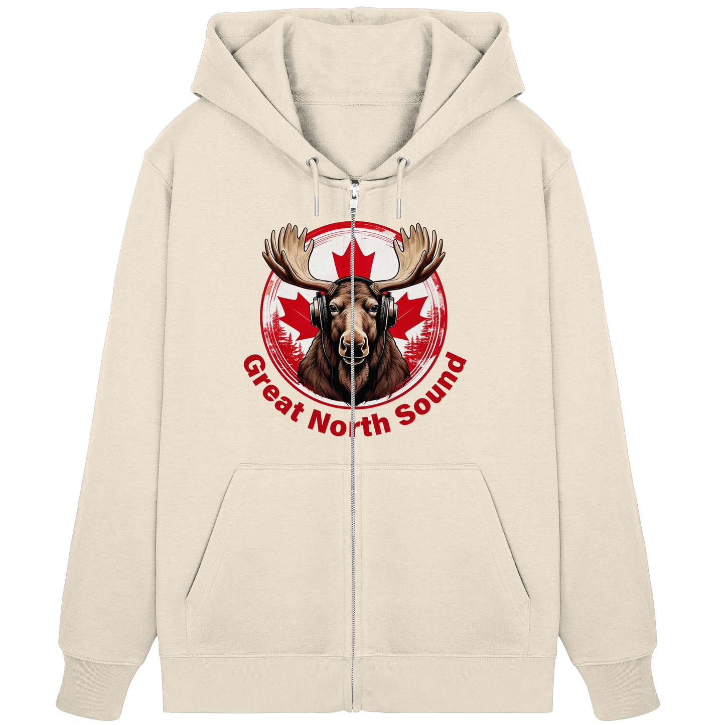 "Great North Sound" Moose and Music Unisex Zip Hoodie