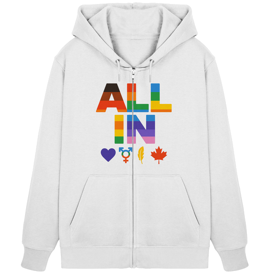 ALL IN Heart. Voice. Pride. - Soft Zip Hoodie for Cool Days