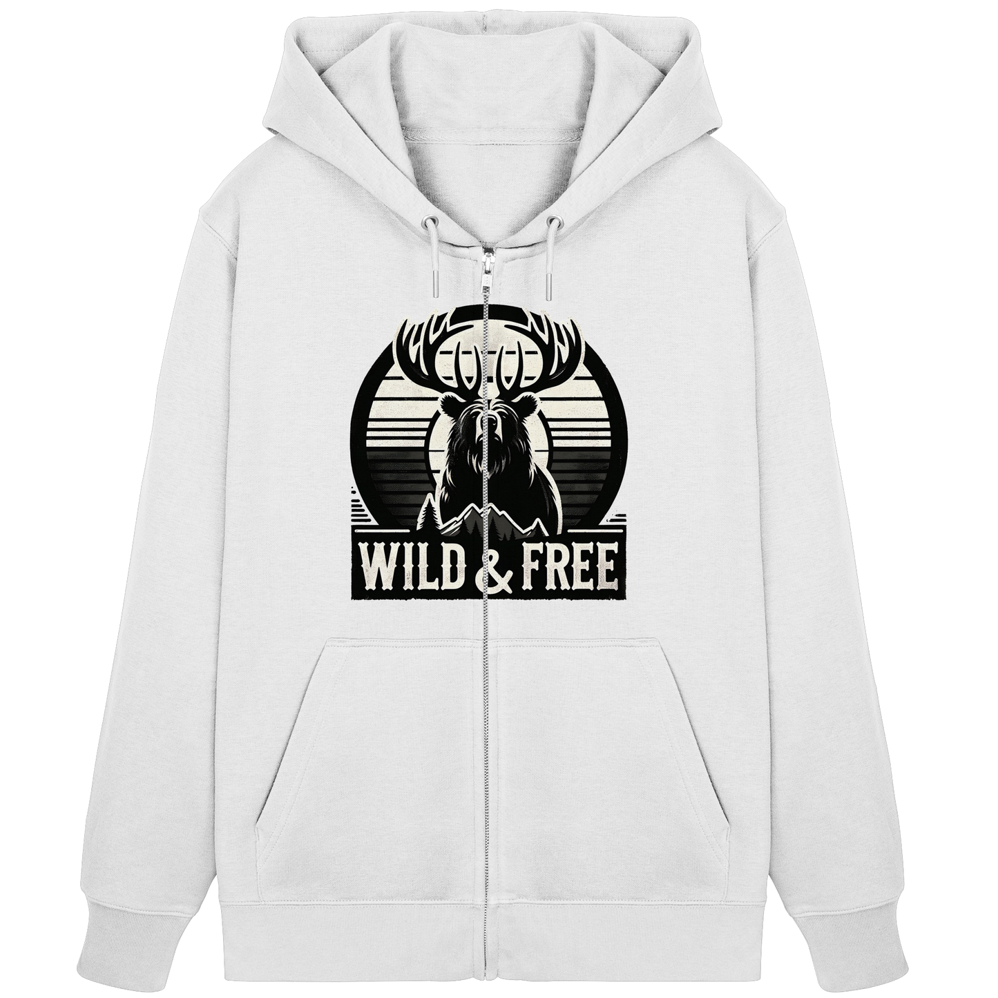 “Wild & Free” Unisex Zip Hoodie – Casual Style for Outdoors and Everyday Wear