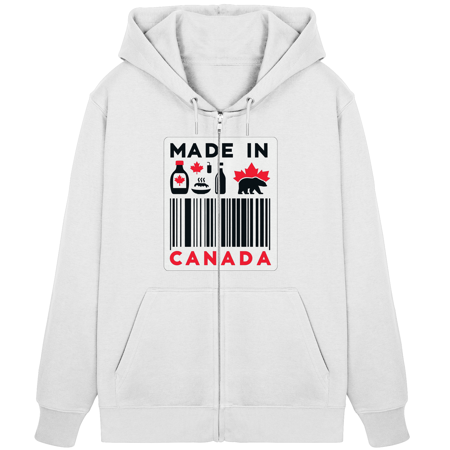 “Made in Canada” Unisex Zip Hoodie – Minimalist, Playful, and Proud