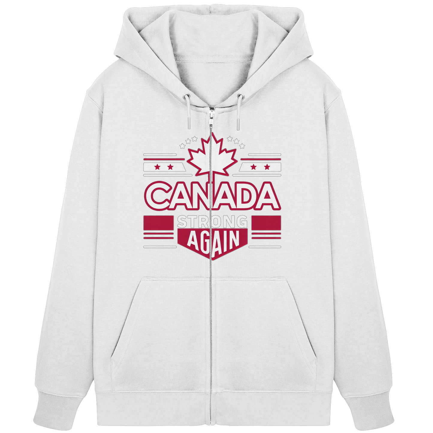 “Canada Strong Again” Unisex Zip Hoodie – Wear Your Pride, Bold and Patriotic!