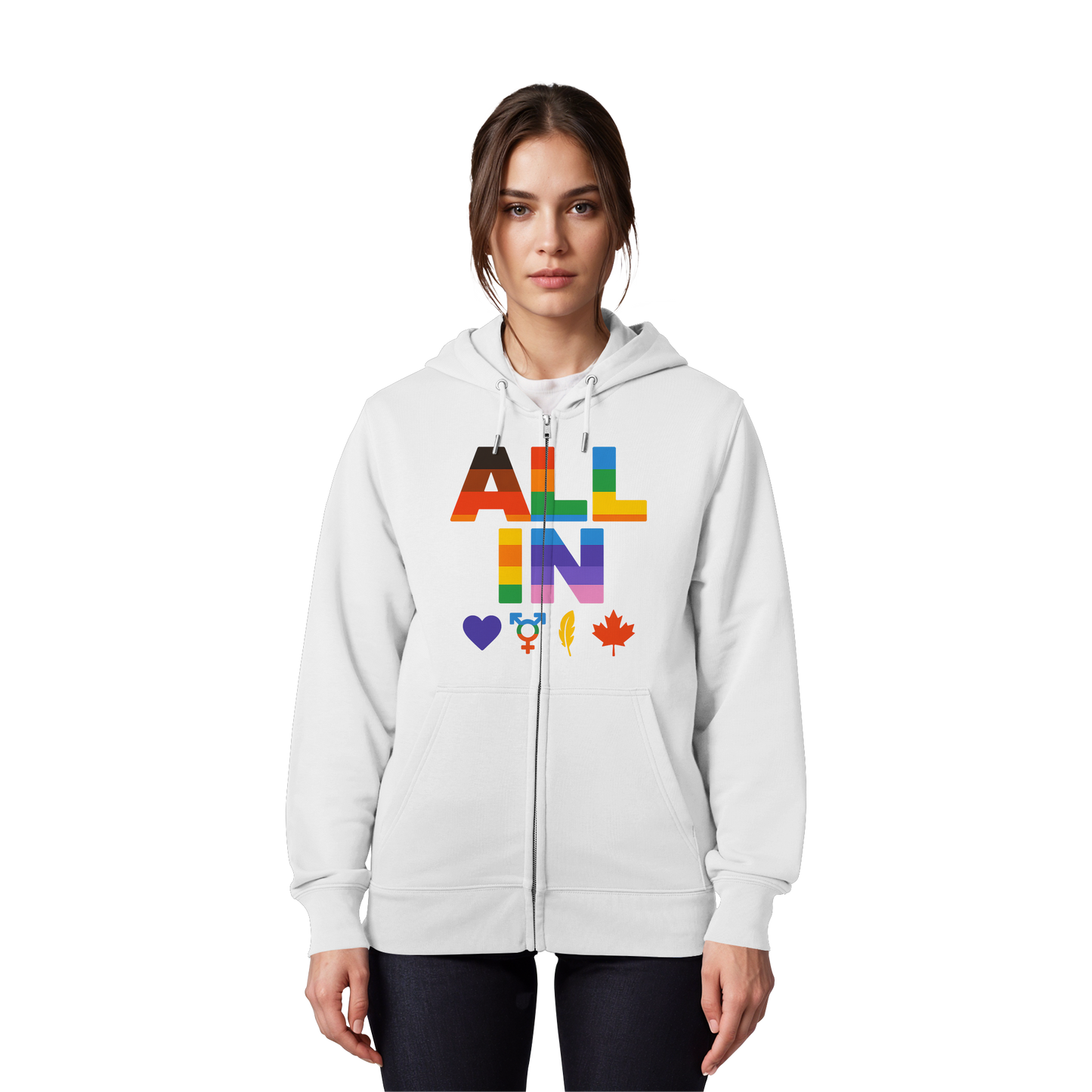 ALL IN Heart. Voice. Pride. - Soft Zip Hoodie for Cool Days