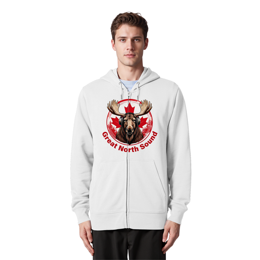 "Great North Sound" Moose and Music Unisex Zip Hoodie
