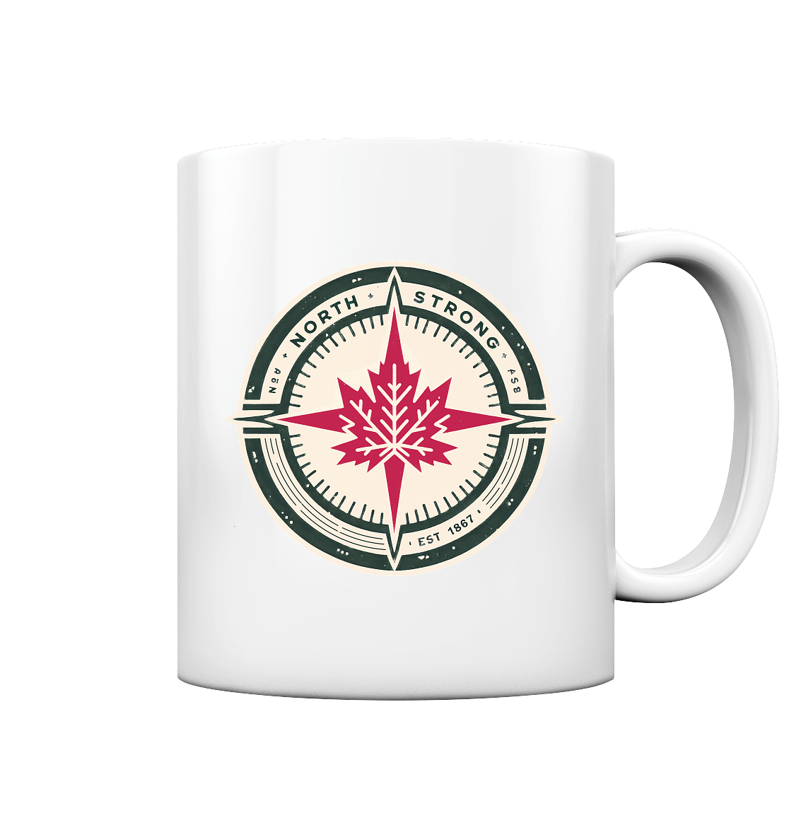 “North Strong” Compass Design Ceramic Mug